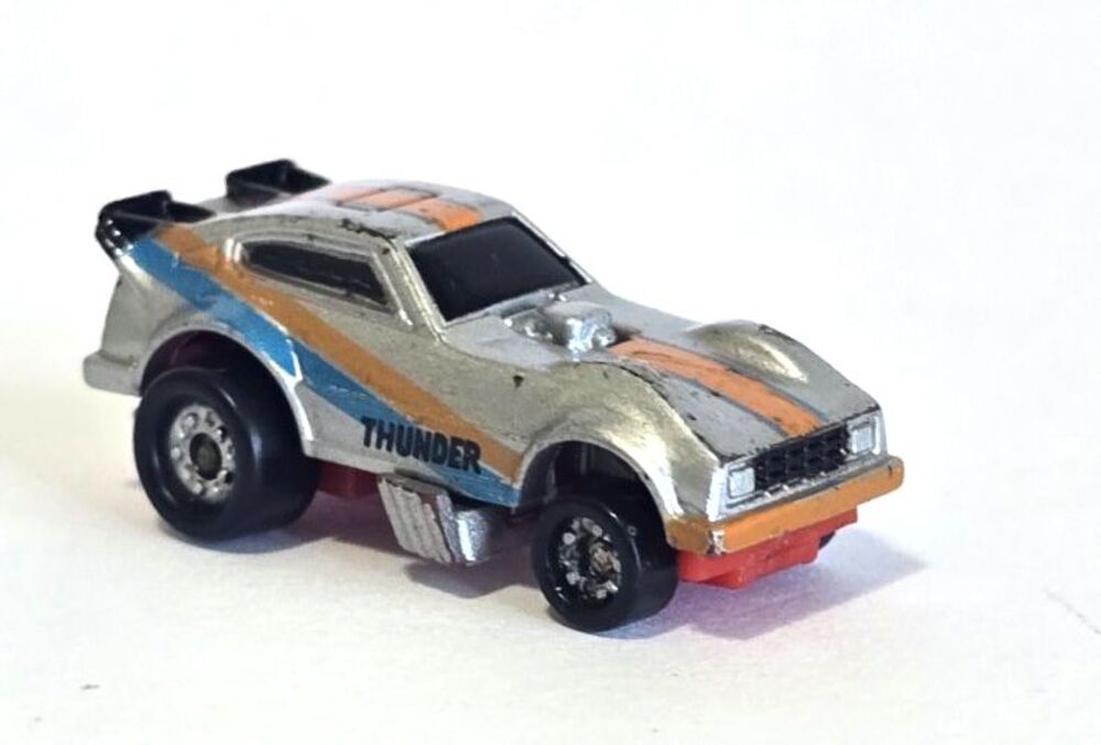 Vintage 1988 Micro Machines Plymouth Arrow Funny Car Dragster Silver Thunder